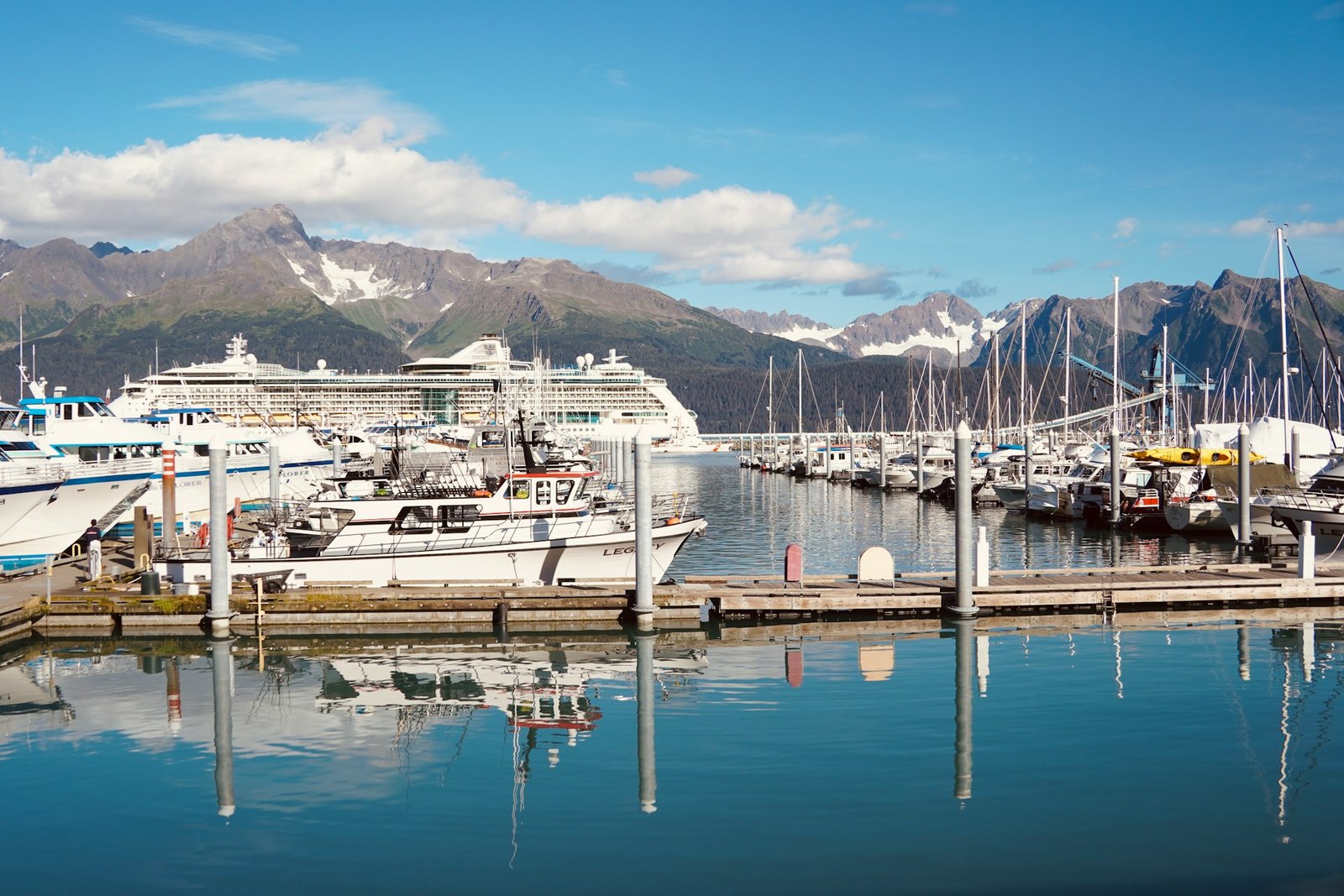 A marina filled with fishing boats