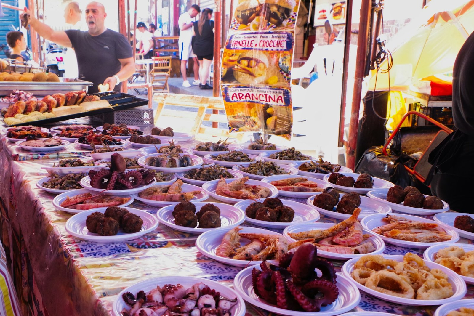 Food table at a food festival in Alaska
